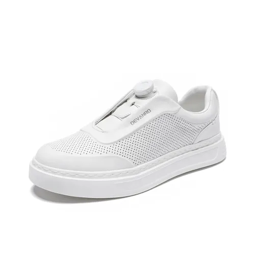 Devanro Легкий Дышащий And Slip-Resistant Низкий Топ Скейтборд Кроссовки Мужские Белые