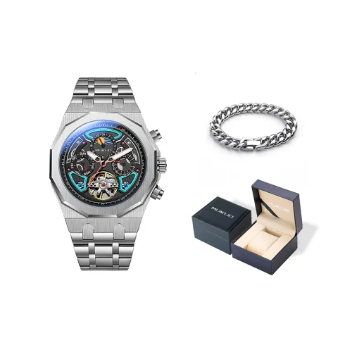 MUKUO Автоматический Механический Механизм Мужские Часы 43 мм Черный