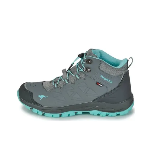 KangaROOS Slip-resistant Abrasion-resistant Waterproof MID Top Hiking Shoes Unisex Gray Blue Кангарус Противоскользящий Устойчивый к износу Водонепроницаемый MID Топ Походная обувь Унисекс Серый Синий