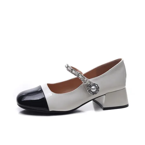 Age of the Crown Грубый каблук Туфли Мэри Джейн Женские