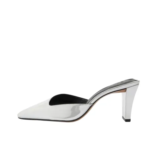 Schutz Домашние тапочки 8 см Женские Серебряные