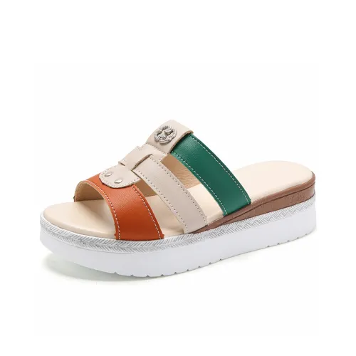 Reivanti Резиновая подошва противоскользящие слипоны женские бежевые