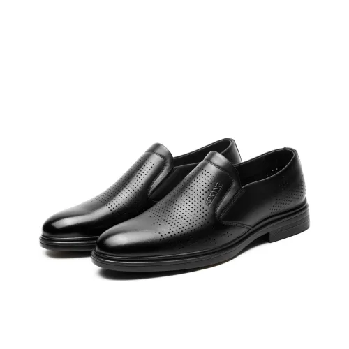 AOKANG Повседневные кожаные туфли с низким верхом, черные, мужские