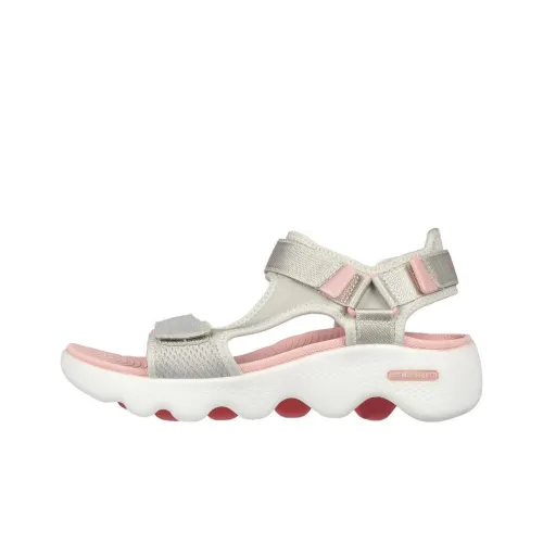 Skechers Go Walk Massage Fit Пляжные сандалии Женские Серебристый Розовый