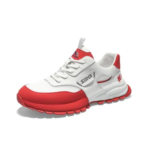 KOLUMB Slip Resistant Waterproof And Breathable Low Top Casual Men's White Red