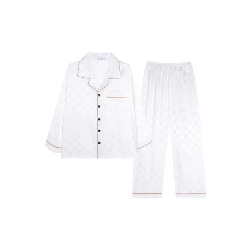 Qiao Ni Tong Пижамный комплект Мужской Белый