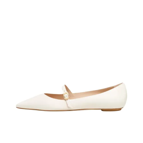 Stuart Weitzman SW Плоская подошва Туфли Мэри Джейн Женские Белые