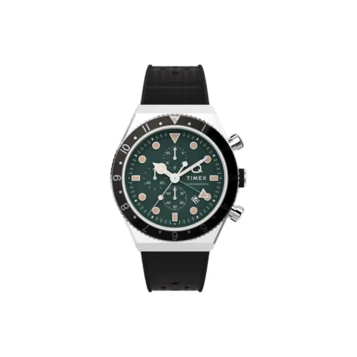 TIMEX Наручные часы Кварцевый механизм Силиконовый ремешок 40 мм Зеленый циферблат Мужские часы