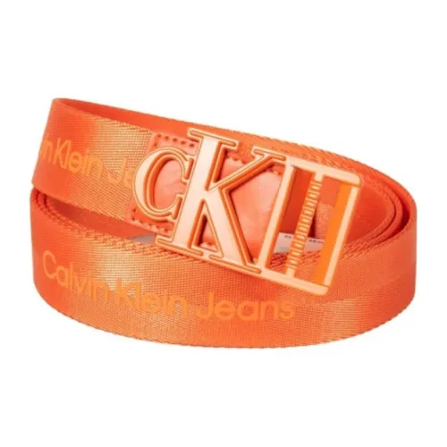 CALVIN KLEIN Значок Пряжка Ремни Мужской Оранжевый