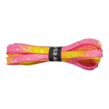 Светящийся в темноте кляксы чернил, розовый и желтый шнурки, одна упаковка