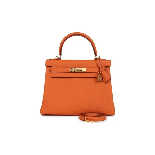 HERMES Коровья кожа Togo Сумка Kelly Сумка Женская 93 Оранжевый Hermes