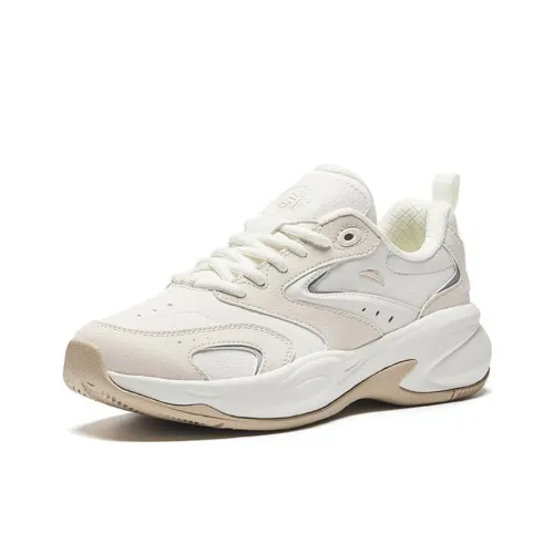 ANTA ACE 2 Slip Устойчивый к истиранию Низкий Топ Толстая подошва Кроссовки Женские Белый Серый