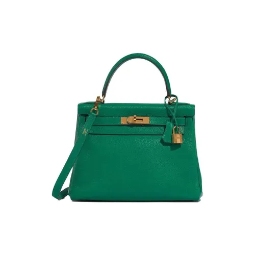 HERMES Kelly Коровья кожа Togo Сумка Kelly Сумка Женская 6W Menthe Мятно-зеленый