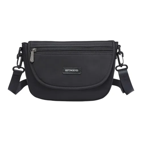 SEPTWOLVES Ткань Бананка Сумка через плечо Сумка на плечо Стандартная Мужская Черная