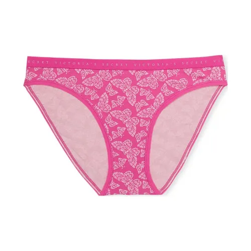 Victoria's Secret Эластичный хлопок кружевная отделка бикини трусы LRB нижнее белье женское 1 упаковка фуксия