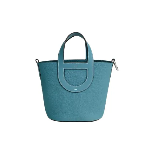 HERMES In The Loop Clemence Bullock Кожа с Swift Телячья кожа Корзинка-сумка Свиной нос Сумка-ведро Сумка Женские