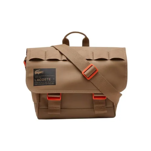 LACOSTE PVC Курьерская сумка Сумка на одно плечо Сумка через плечо Обычная мужская Коричневый