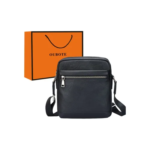 OUBOTE Сумка через плечо из натуральной коровьей кожи мужская черная