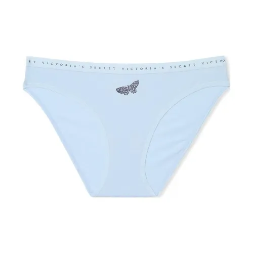 Victoria's Secret Эластичный хлопок кружевная отделка бикини трусы LBB нижнее белье женское 1 упаковка синий