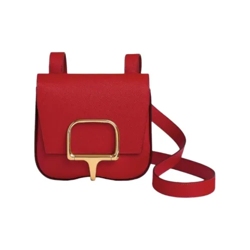 HERMES Della Cavalleria Эпсомская кожа Сумка через плечо Мини Женская 5X Руж Piment Перечно-красный