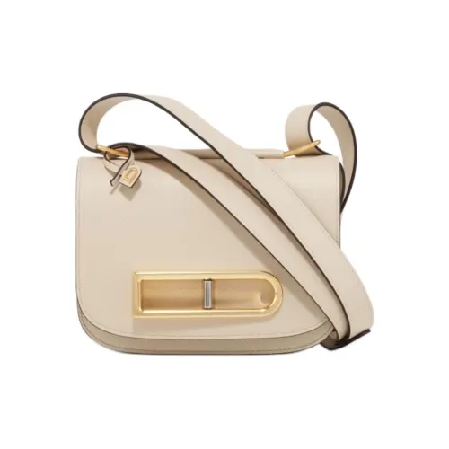 Delvau Lingot с текстурой Телячья кожа Сумка через плечо Сумка на плечо Стандартная Женская Бежевая