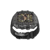 Углеродное волокно, черный, полупрозрачная средняя рамка, черный фторэластомерный ремень, черная застежка-бабочка