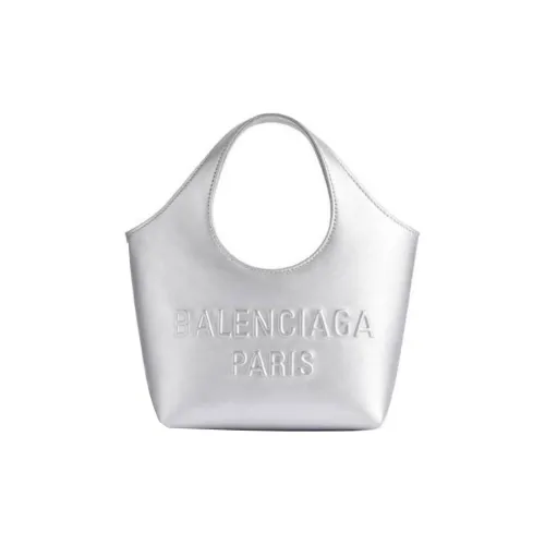 Balenciaga Mary Kate Телячья кожа Тоут Сумка Сумка для покупок Сумка Экстра малый Women's Silver