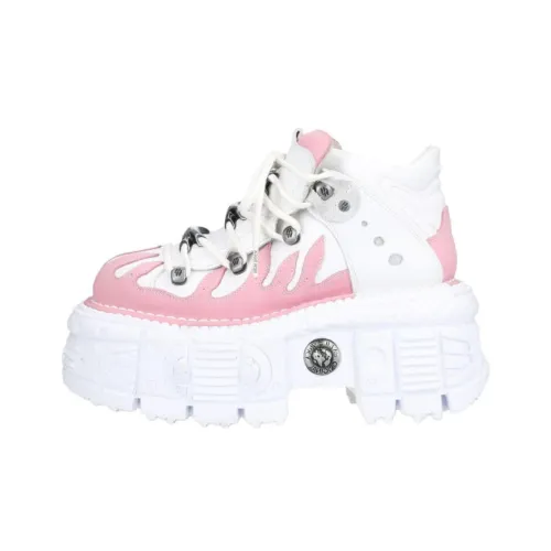 NEW ROCK Casual MID Топ Белый Розовый Унисекс