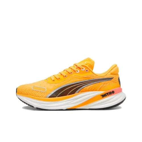 PUMA Magnify Nitro 2 Slip-Resistant Abrasion-Resistant Low Top Casual Running Shoes Men's Yellow PUMA Magnify Nitro 2 Противоскользящие Аbrasion-Resistant Низкий Топ Повседневные Беговые Кроссовки Мужские Желтые