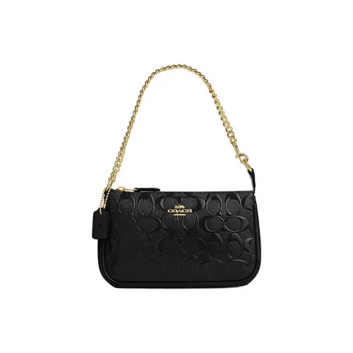 COACH Nolita Коровья кожа Сумка через плечо Маленькая Унисекс Черная