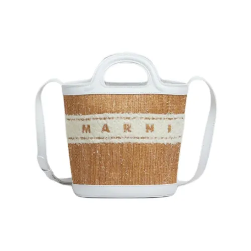 MARNI TROPICALIA Нейлоновая сумка-ведро сумка на одно плечо маленькая белая и бежевая