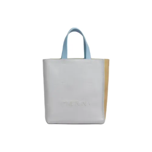 MARNI Museo Телячья кожа Тоут Сумка Сумка для покупок Сумка на плечо Сумка Мини Женская Темно-синяя