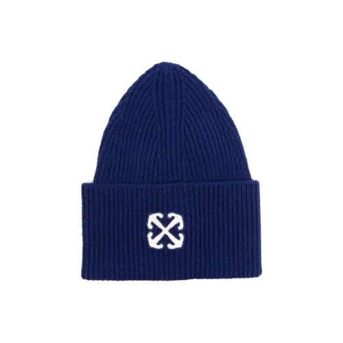 OFF Белый Шерстяные Шапки Мужской Синий