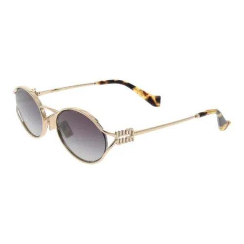 MIU MIU Металл OVAL SUNGLASSES Женские Золотой