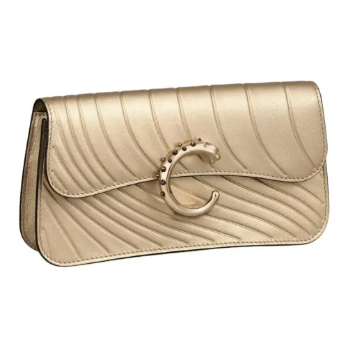 Cartier Panthère De Cartier Телячья кожа Сумка через плечо Мини Женская Золотая