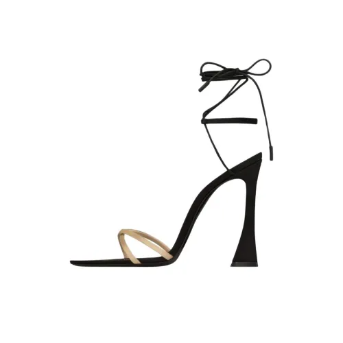 SAINT LAURENT Liza one Ремень Сандалии 11cm Женские Черный