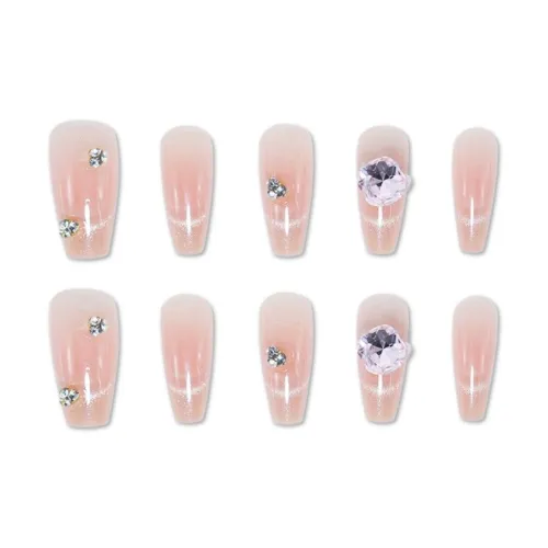 T Z Luxury Handcrafted Наклеики для ногтей Dewy Lingju Кошачий глаз False Nail Средний LADDER Sparkling Pure Bowknot 10 шт 24 мм