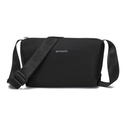 SEPTWOLVES Ткань Сумка через плечо Сумка на плечо Стандартная Женская Черная