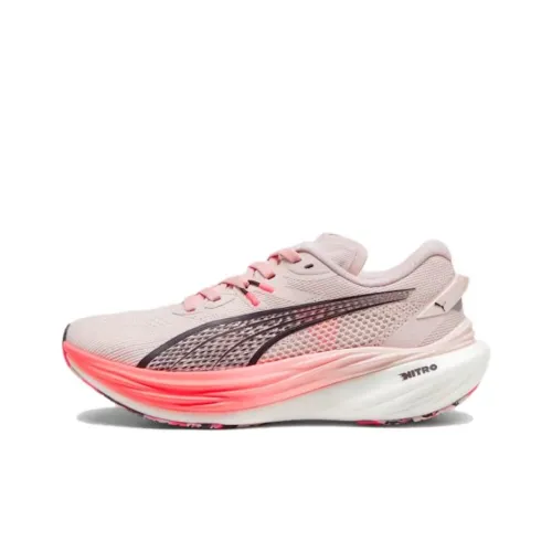 PUMA Deviate NITRO 3 Slip-Resistant Abrasion-Resistant Low-Top Беговые кроссовки Женские Розовые
