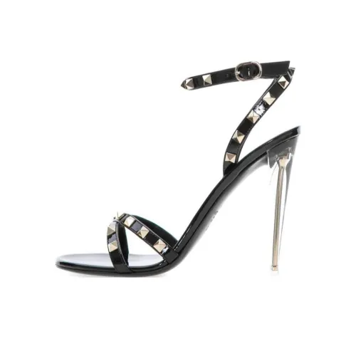 Valentino Rockstud One Ремешок Сандалии Женские Черные