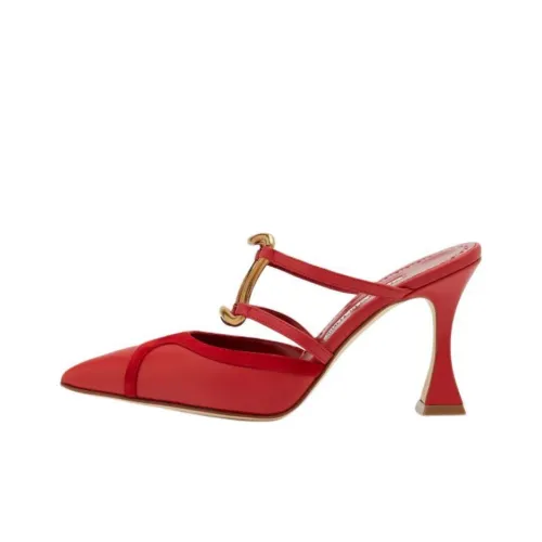 MANOLO BLAHNIK Домашние тапочки 9 см Женские Красные
