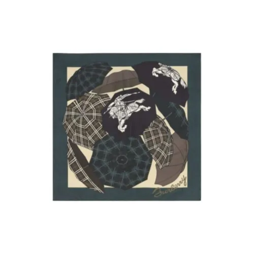 Шарфы из шелка с узором "Тутовый" Burberry женские темно-зеленый