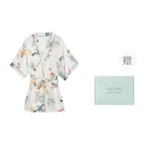 [Подарочная коробка комплект] Розовый домашний халат с шнуровкой