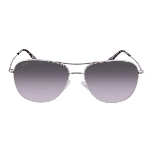 Maui Jim Титан Авиатор Солнцезащитные очки Унисекс Серебряный