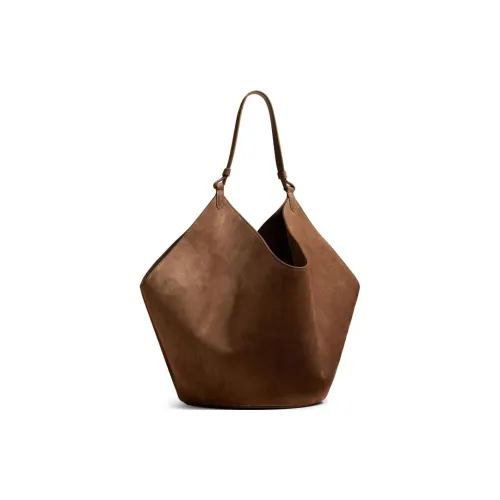 KHAITE Сумка Tote из замши теленка сумка для покупок сумка через плечо сумка среднего размера женская кофейно-коричневая