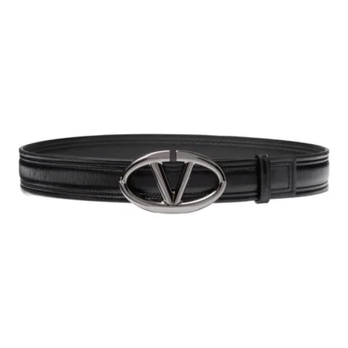 Valentino Значок Украшение плавная застежка телячья кожа кожаные ремни женский черный ширина 3 см