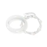 Браслет "Белый лунный свет" Комплекты одежды [Двухслойный белый бисер]