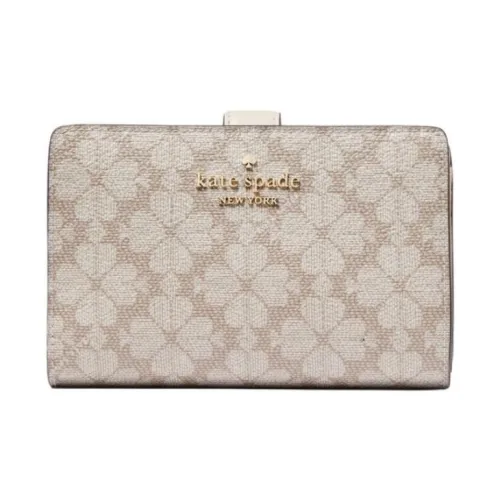Kate Spade Цветочный дизайн PVC (поливинилхлорид) кошелек среднего размера женский бежевый
