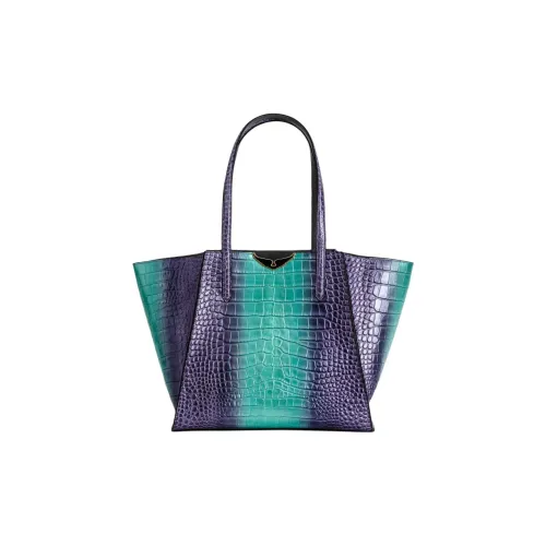Zadig Voltaire Кожа Тоут Сумка Сумка для покупок Сумка на плечо Сумка Обычная Женская Фиолетовая и Зеленая