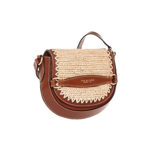 THE BRIDGE Вязаные ткани Кожа Сумка через плечо Женская Коричневая